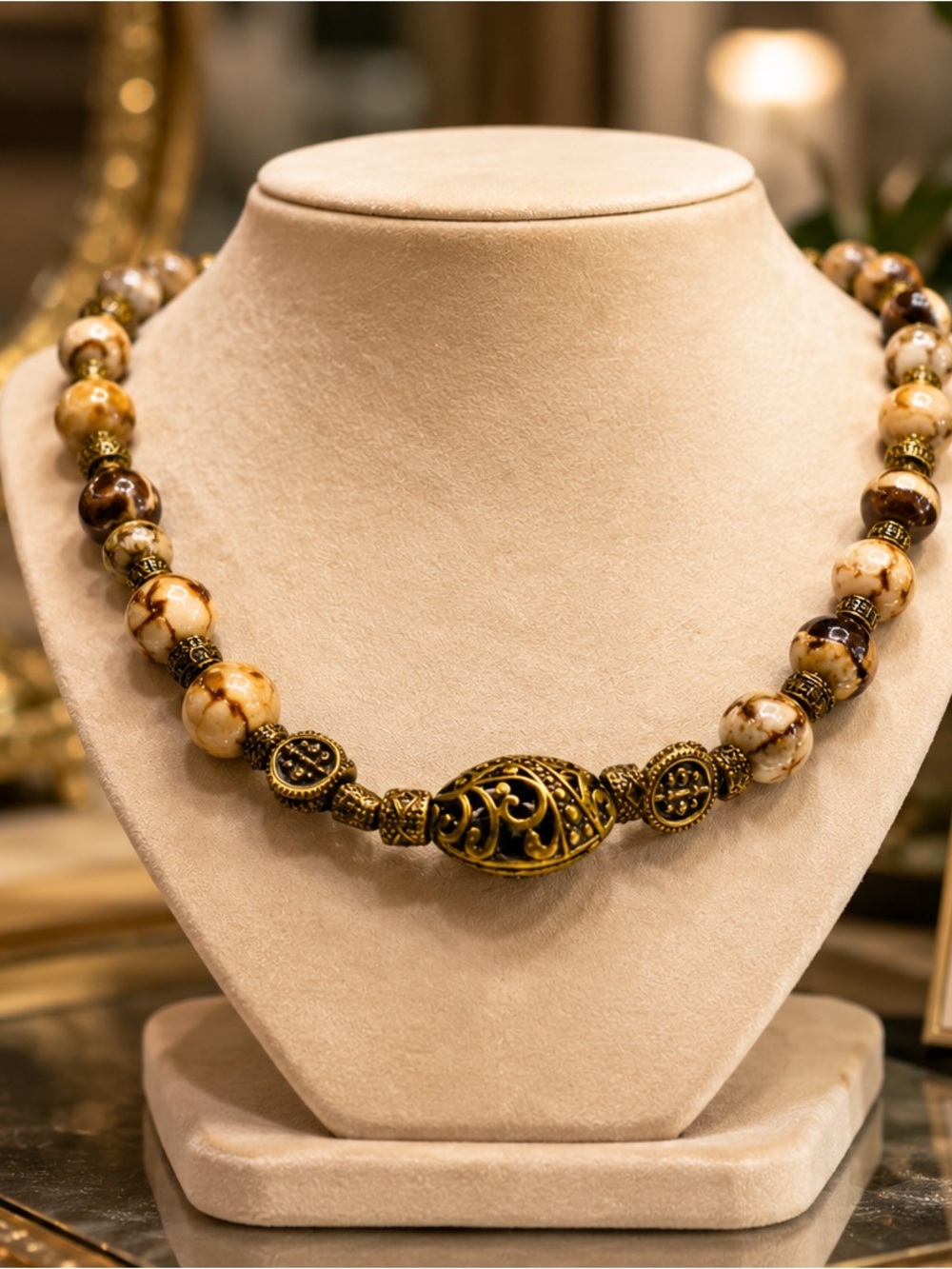 Jasper Tibetan Style Necklace Handmade Designer Jewelry